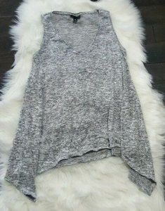 Mossimo gray sleeveless waterfall bottom V-neck Top Size Small #205